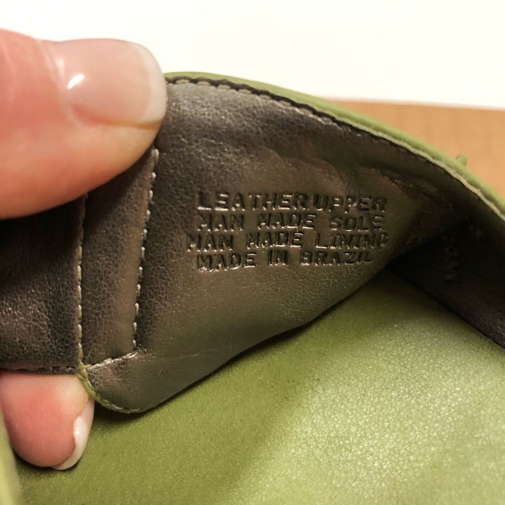Olive Green Wedge Slide, Antonio Melani size 9 - Picture 10 of 11